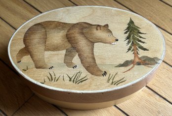 Charming Folk Art Hand Painted MARION SIMMONS Bear Pantry Box