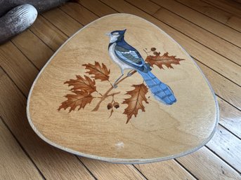 Large Vintage Folk Art Hand Painted MARION SIMMONS Bluejay Pantry Box
