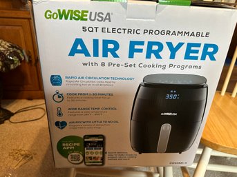 Go Wise USA 5 Qt. Electric Programmable Air Fryer W 8 Preset Cooking Programs NEW IN BOX