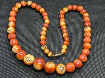Fantastic Vintage Apple Sponge Coral Bead Necklace