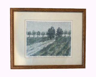 Sonoma Wine Country California Impressionism Watercolor  Signed F. Lenore Campbell 1992
