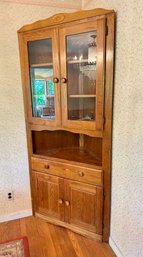 A Vintage Solid Wood Corner Cabinet