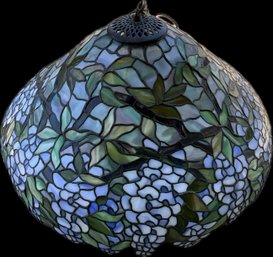 Spectacular Large WISTERIA Pattern Stained Glass Hanging Lamp