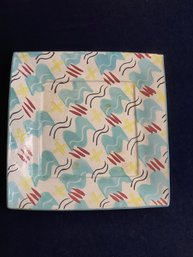 Decorative Ceramic Plate W/ An Abstract Artistic Pattern