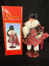 Scottish Piper Santa Figurine