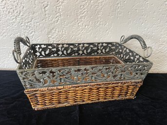 Wicker Basket With Metal Frame