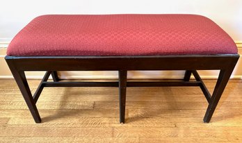 Vintage Mahogany Upholstered Bench