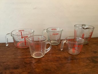 Mixed Pyrex Measuring Cups