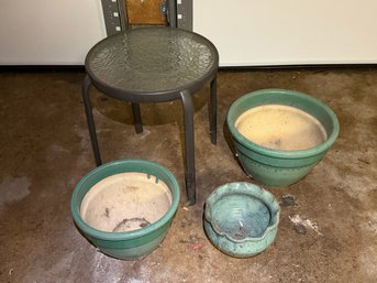 Small Table With Three Planters