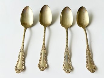 Set Of 4 Community Silver Plate Spoons  Fleur De Luce Pattern  No Monogram