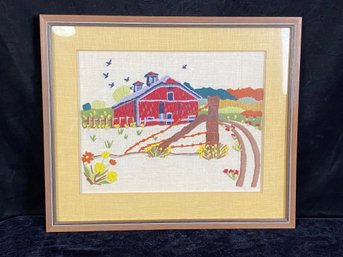 Vintage Framed Stitching Artwork