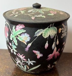 Pretty Paint Decorated Lided Pot