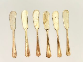 6 Silver Plate Butter Knives