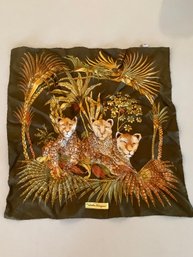 Salvatore Ferragamo Silk Scarf W/ Jungle Animals #1