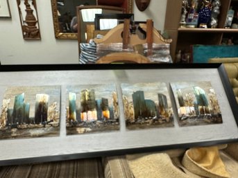 Metal On Wood City Scape