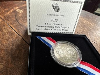 US Mint 2013 5 Star Generals Commemorative Coin -  Uncirculated Clad Half Dollar