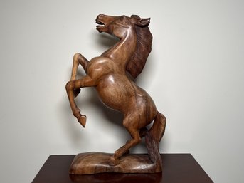 Large Wooden Horse Figure