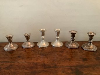 Sterling Weighted Candlestick Holders Lot