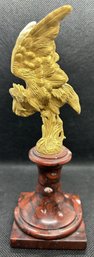 Antique Ca. 1880 Gold Gilt Bronze Cabinet Figure Of A Stork