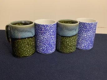 Set Of 4 Handcrafted Ceramic Mugs