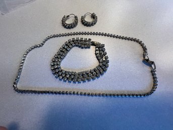 1940's Inspired Rhinestone Costume Jewelry Parure