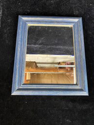 Blue Wooden Framed Mirror