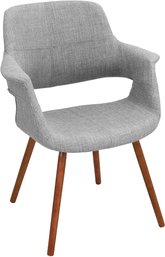 LumiSource Vintage Flair Walnut And Light Grey Accent Chair