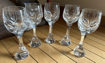5 Signed BACCARAT 'NEPTUNE' Crystal Water Goblets