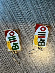 Pop-art Brillo Box Dangle Earrings
