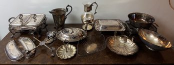 Large Lot Of Silver Plate