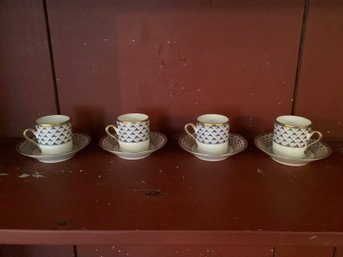 Richard Ginori Porcelain Espresso Cups & Saucers