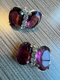 Vintage Jeweled Clip-On Earrings
