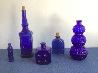 Cobalt Blue Glass Bottle Lot