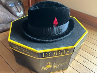 Wonderful Vintage DOBBS, New York 'GOLDEN COACH' Felt Fur Bowler Hat With Box- 3rd Party Shipping