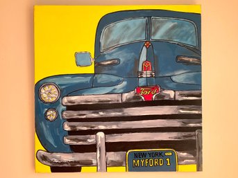 My Ford - Original Painting On Canvas -  Signed - Simon Jeruchim 2016 - 24 X 24