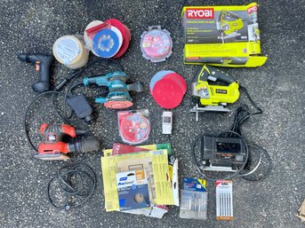 Power Tools Including Ryobi Variable Speed Jig Saw & Makita Orbit Sander