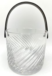 Vintage Atlantis Crystal Ice Bucket With Silver Handle, Portugal