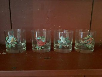 Vintage Songbird Lowball Rocks Glasses