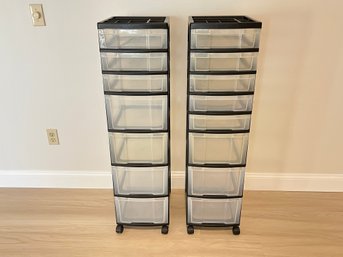 Pair Of Plastic Multi Drawer Storage Units