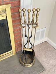 Brass Fireplace Tool Set