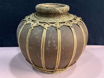 Woven & Wrapped Brown Vase