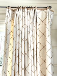 Set Four Custom Ivory & Beige Curtain Panels