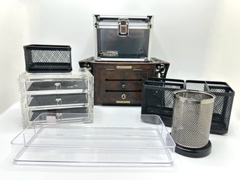 Office Storage & Organization Boxes Including Wooden Mail Sorter