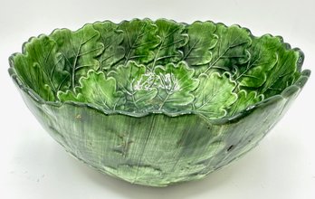 Vietri Foglia Italian Large Leaf Salad Bowl, Numbered