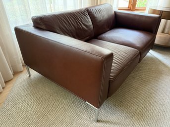 American Leather Brown Leather Loveseat