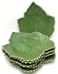 Set 6 Keesal & Mathew Ceramic Leaf Plates, Appear Unused