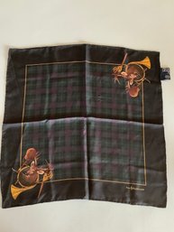 Vintage Silk Polo Ralph Lauren Plaid & Hunting Pattern Scarf #9