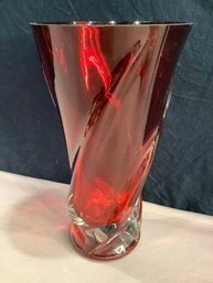 Teleflora Gift Red Twisted Glass Vase