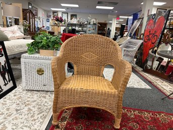 Brown Wicker Arm Chair