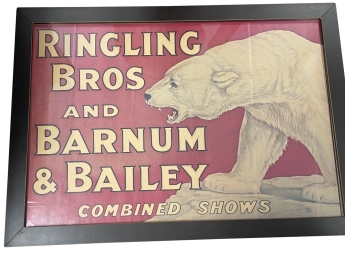 Original Ringling Bros And Barnum & Bailey Combined Shows - Framed Circus Poster BONEE/WAD